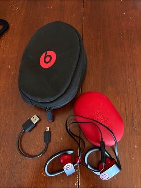Beats Powerbeats3 Red & Black Earhook Headphones
